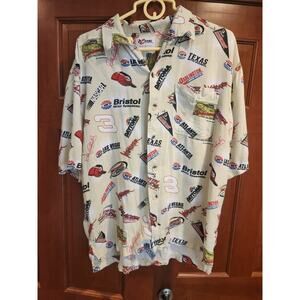 Nascar Chase Authentics Dale Earnhardt Button Up Tracks Vintage Large